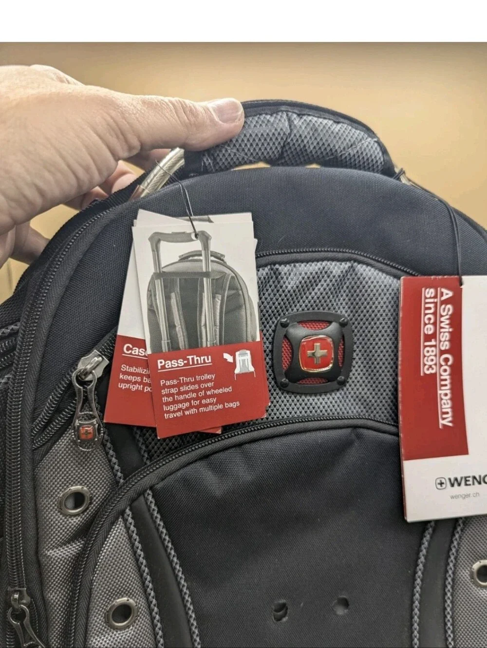 Wenger Synergy Multi Pocket Zip Around Back Pack Black New W Tags